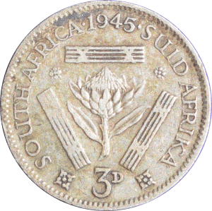Revers 3 pence George VI 1945