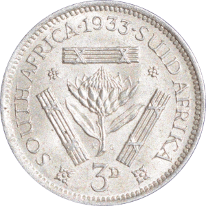 Revers 3 pence George V 1933