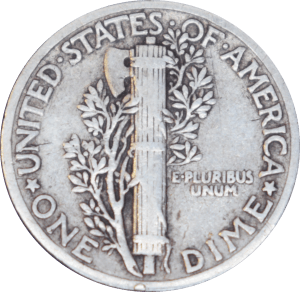 Revers 10 cents "Mercury Dime" 1940