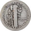 10 cents "Mercury Dime" 1923 - Revers