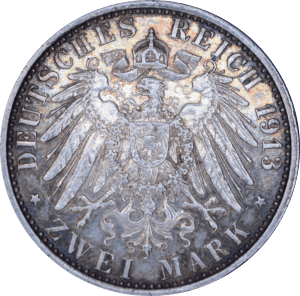 Revers 2 marks Wilhelm II 1913 A