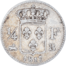 ¼ franc Louis XVIII 1817 B - Revers
