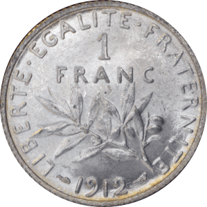 Revers 1 franc Semeuse 1912
