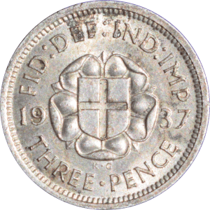 Revers 3 pence George VI 1937
