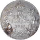 10 cents Georges V 1931 - Revers