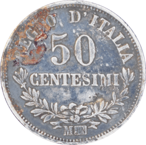 Revers 50 centesimi Victor-Emmanuel II 1863 M