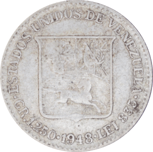 Revers ¼ bolívar 1948