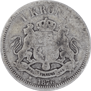Revers 1 krona Oscar II 1876