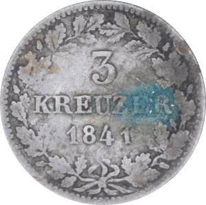 Revers 3 kreuzer Guillaume Ier 1841