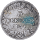 3 kreuzer Guillaume Ier 1841 - Revers