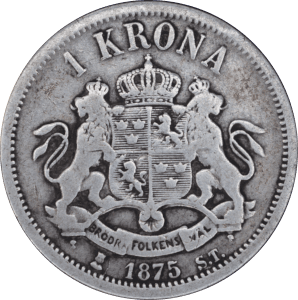 Revers 1 krona Oscar II 1875