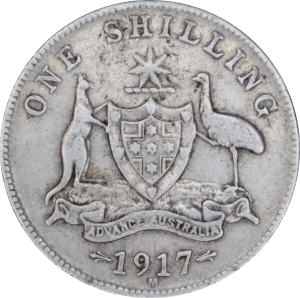 Revers 1 shilling George V 1917 M