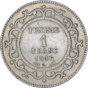 Revers 1 franc Muhammad V 1334(1916)
