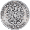 2 marks Ludwig II 1876 D - Revers