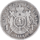 1 franc Napoléon III 1868 BB - Revers