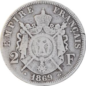 Revers 2 francs Napoléon III 1869 BB