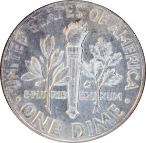 Revers 10 cents "Roosevelt Dime" 1964