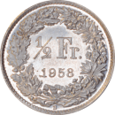 ½ franc Helvetia debout 1958 - Revers