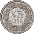 ½ franc Helvetia debout 1966 - Revers