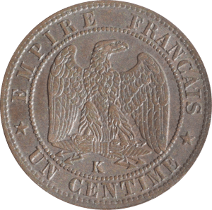 Revers 1 centime Napoléon III 1861 K