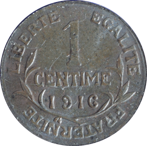 Revers 1 centime Daniel-Dupuis 1916