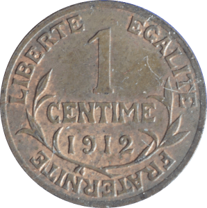 Revers 1 centime Daniel-Dupuis 1912