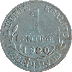 Revers 1 centime Daniel-Dupuis 1920