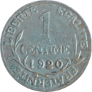 1 centime Daniel-Dupuis 1920 - Revers
