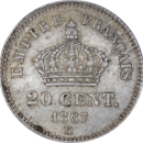 20 centimes Napoléon III 1867 K - Revers