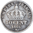 50 centimes Napoléon III 1866 BB - Revers