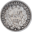 50 centimes Cérès 1851 A - Revers