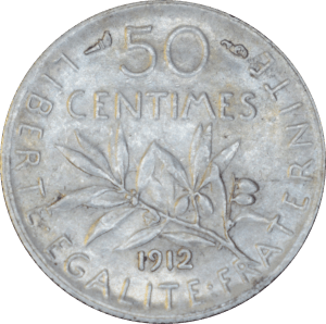 Revers 50 centimes Semeuse 1912