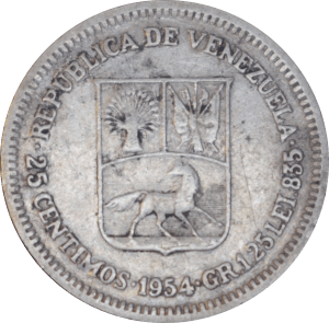 Revers 25 centimos 1954