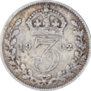 3 Pence Edward VII 1902 - Revers