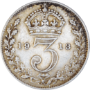 3 Pence George V 1913 - Revers