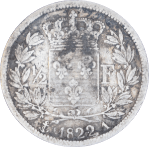 ½ franc Louis XVIII 1822 A - Revers