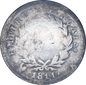 Revers Demi franc Napoléon Empereur 1811 A