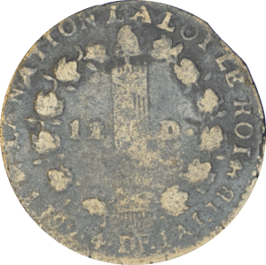 Revers 12 debiers Louis XVI 1792 T