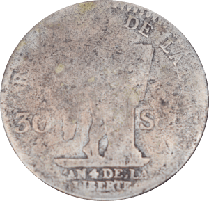30 sols Louis XVI 1792 A - Revers