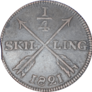 ¼ skilling Charles XIV 1821 - Revers