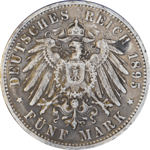 5 Mark Wilhelm II 1895 A - Revers