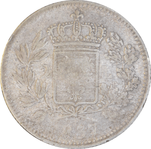 Revers 2 lires 1837 Charles-Louis de Bourbon