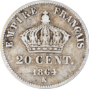 20 centimes Napoléon III 1864 K 58 360ex - Revers