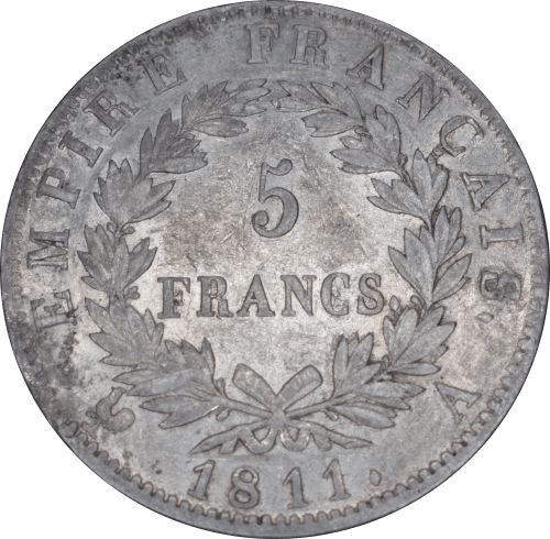 5 francs Napoléon Ier 1811 A - Revers