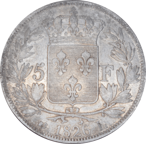 Revers 5 francs Charles X 1826 L