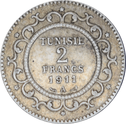2 francs Muhammad V 1329 (1911) - Revers