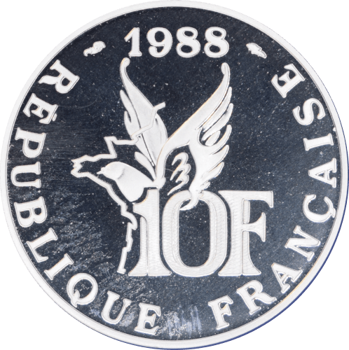 10 francs Roland Garros 1988 - Revers