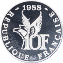 10 francs Roland Garros 1988 - Revers