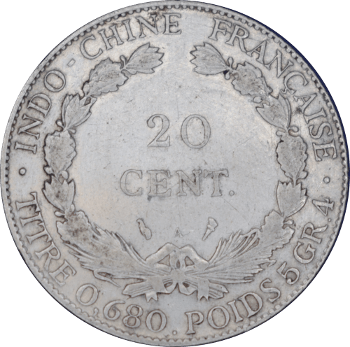 Revers 20 cents Indochine française 1922 A
