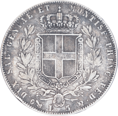 5 lires Carlo Alberto 1847 P - Revers
